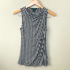 Ralph Lauren Houndstooth Sleeveless Blouse